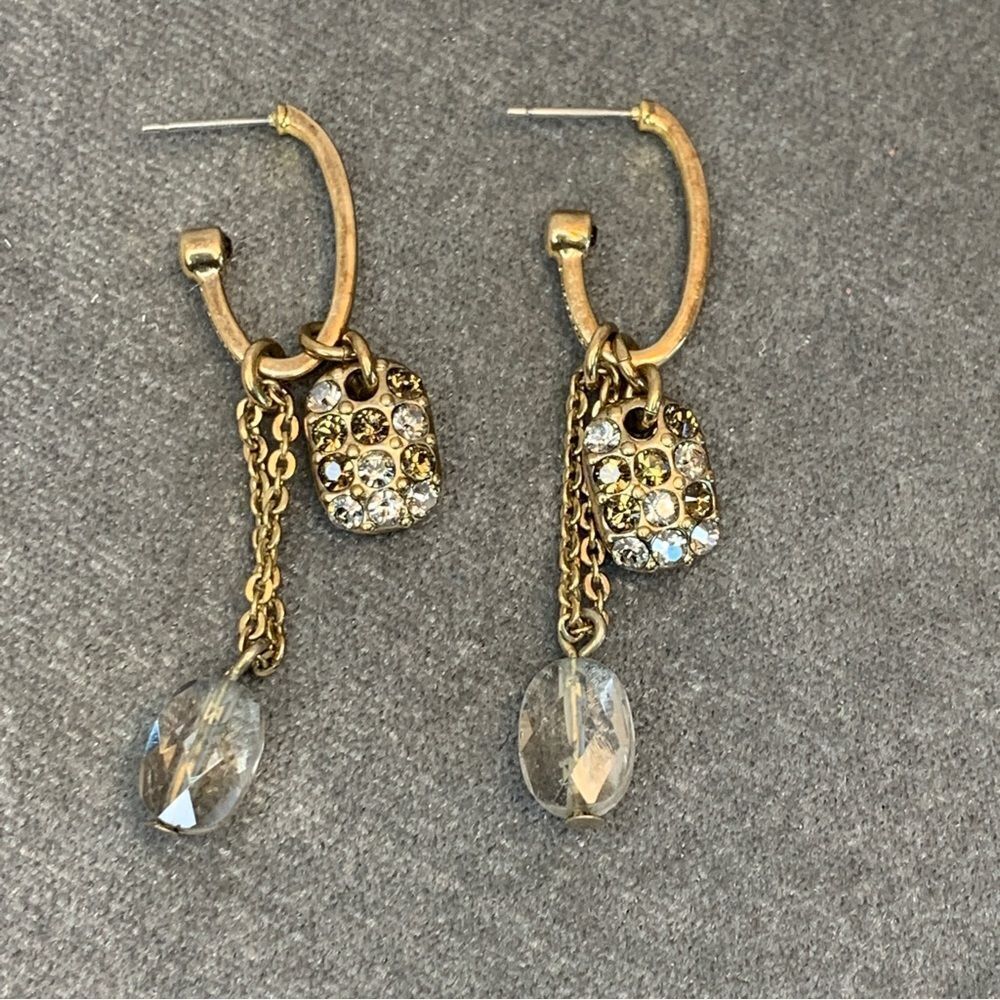 Dyrberg kern rhinestone dangling earrings